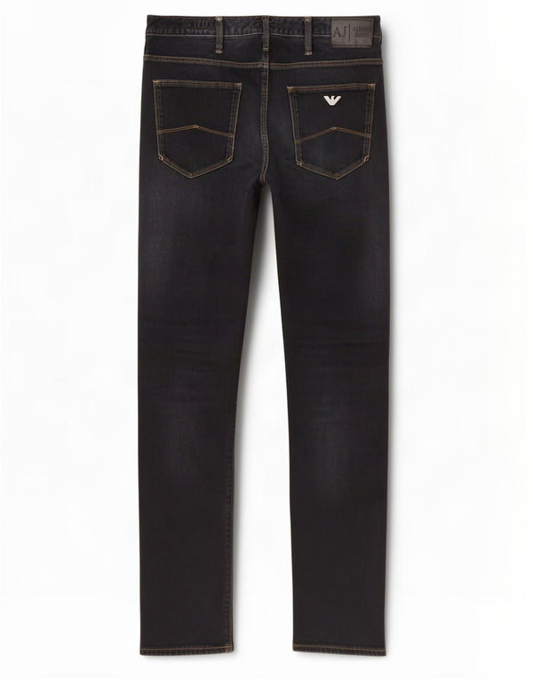 Armani Mens Slim Jeans W30 L34 Algodón Negro