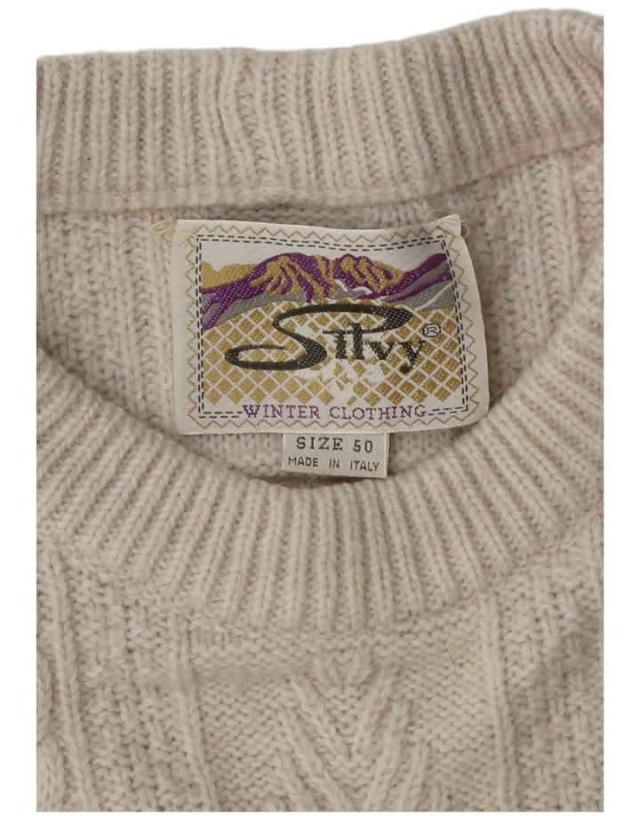 Silvy Suéter tipo jersey con cuello redondo para hombre IT 50 Medium Off White Fair Isle