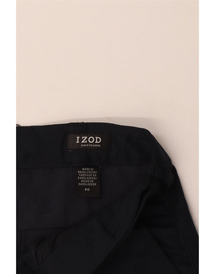 Izod Mens Pegged Chino Shorts W40 XL Poliéster Azul Marino
