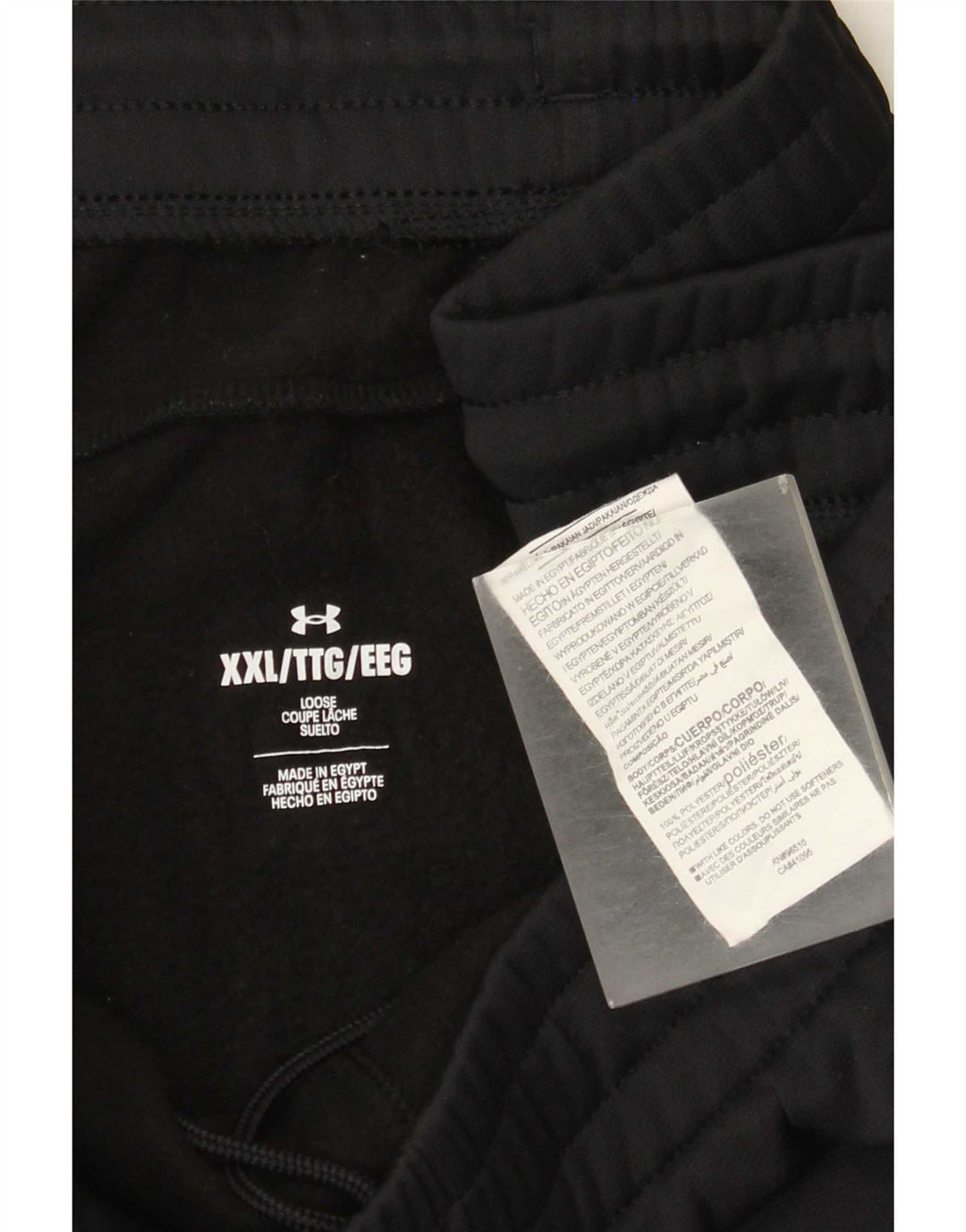 Under Armour Pantalón de chándal holgado para hombre, talla 2XL, poliéster negro