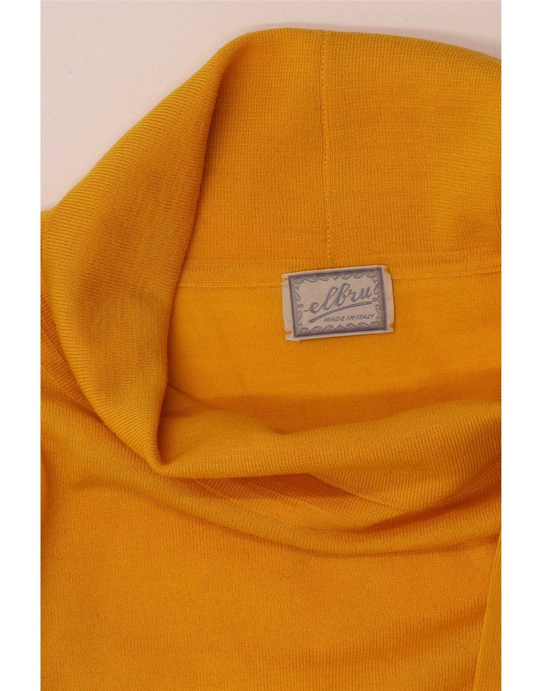 Vintage mujer roll cuello top 3/4 manga Reino Unido 14 amarillo medio