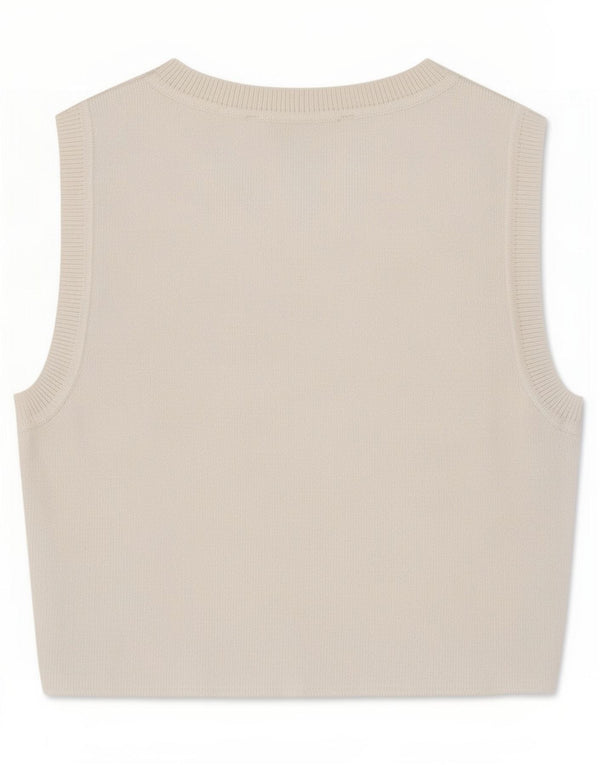 Zara Mujer Crop Vest Top UK 8 Small Viscosa Blanca