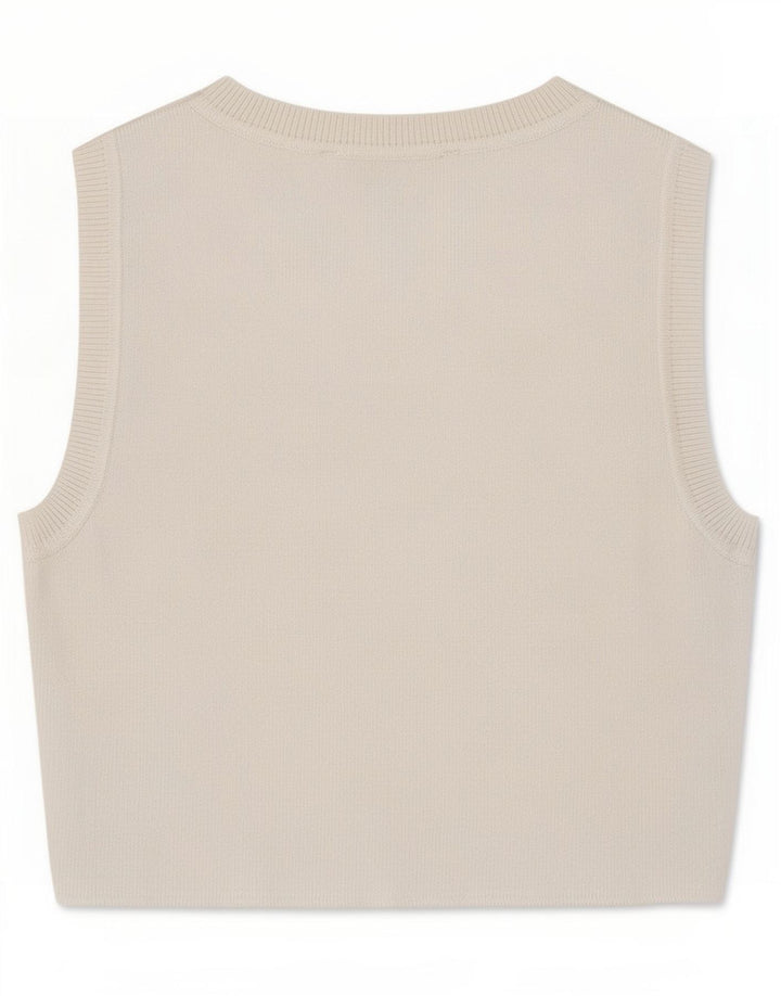Zara Mujer Crop Vest Top UK 8 Small Viscosa Blanca