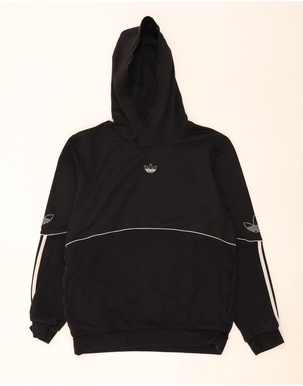 ADIDAS Sudadera con capucha gráfica para hombre Jersey mediano de algodón negro