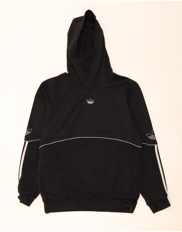 ADIDAS Sudadera con capucha gráfica para hombre Jersey mediano de algodón negro