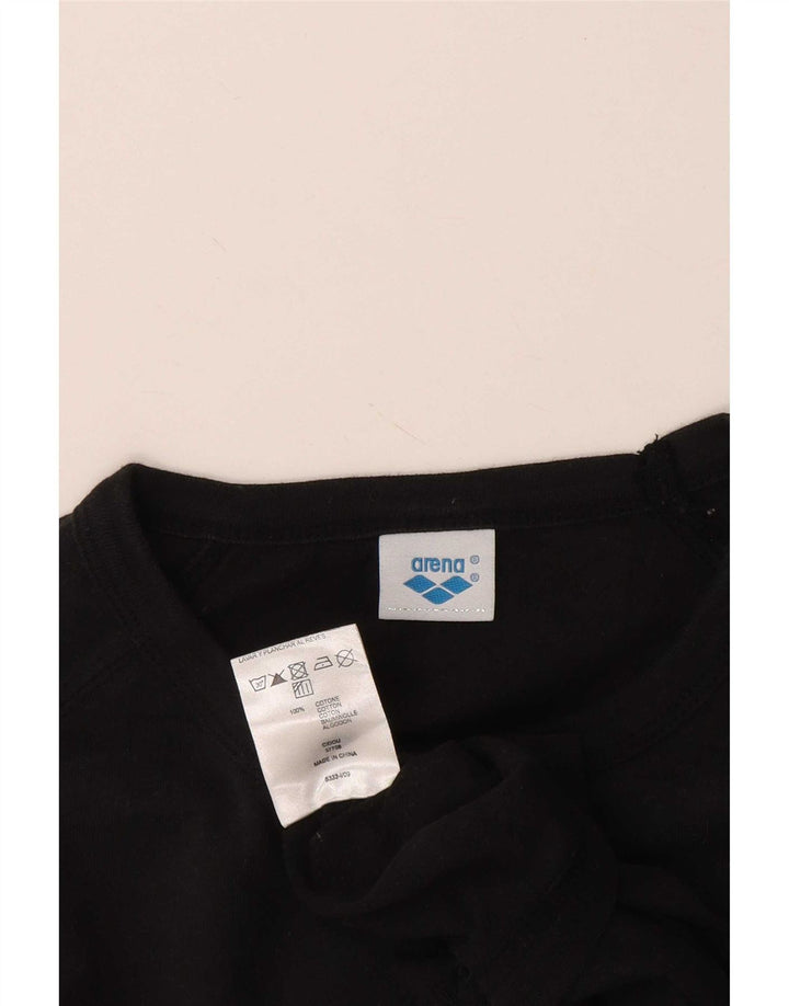 Arena - Camiseta gráfica para hombre, talla mediana, algodón negro