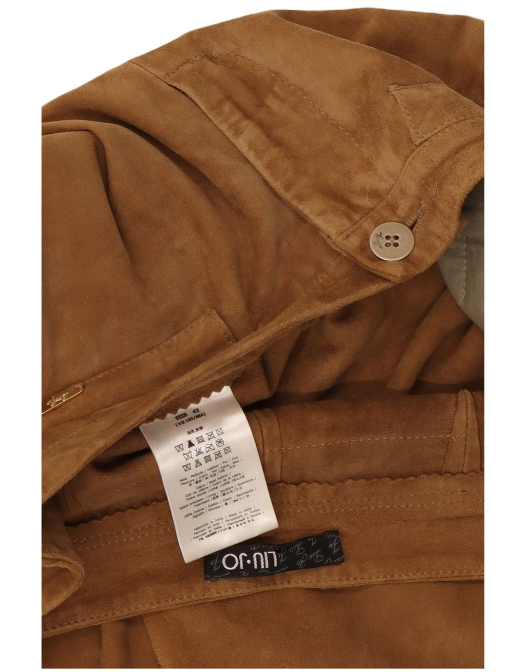 LIU JO Pantalones cortos de ante cónicos para mujer IT 42 Medium W30 L19 Marrón