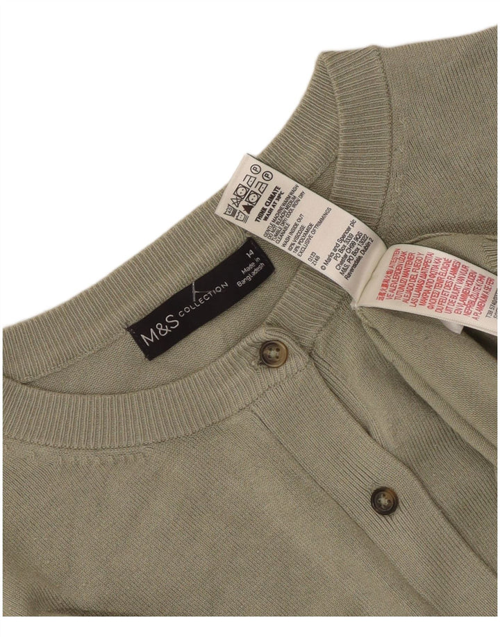 Marks & Spencer Suéter tipo cárdigan para mujer UK 44 Viscosa caqui mediana
