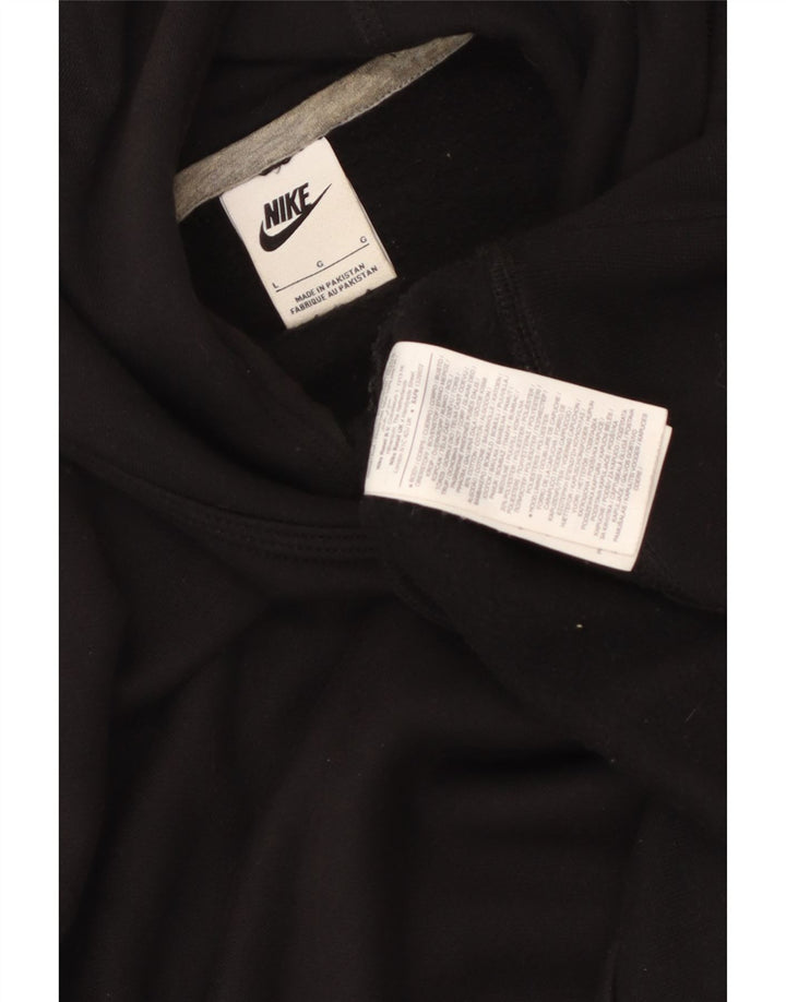 NIKE Sudadera con capucha para hombre, talla grande, algodón negro