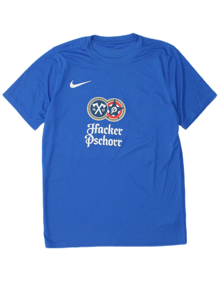 NIKE Camiseta gráfica Dri Fit para hombre Top poliéster azul grande