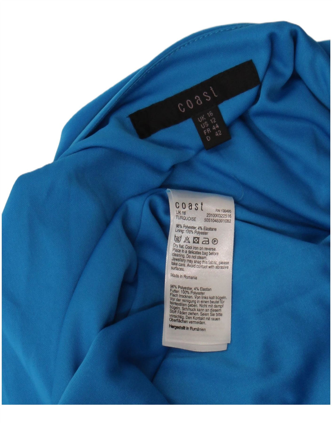 Vestido largo sin mangas para mujer Coast UK 46 Poliéster azul grande