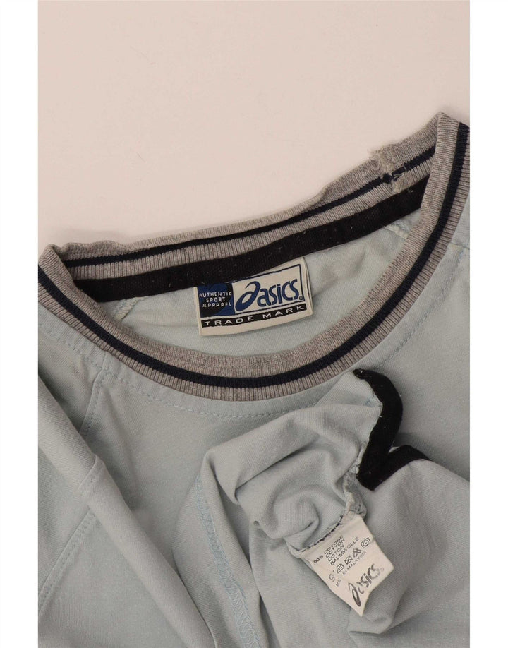 Asics Hombre Camiseta Top Small Azul Rayas Algodón