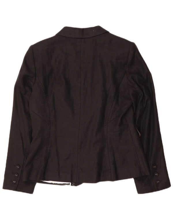 Marks & Spencer Chaqueta Blazer de 3 Botones para Mujer UK 44 Mediana Lino Negro