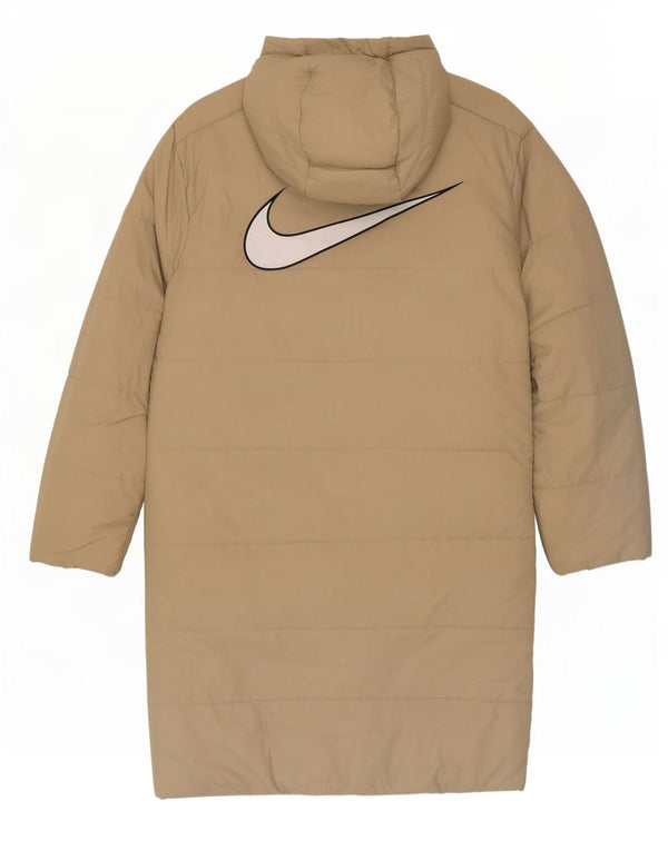 Nike Abrigo acolchado con capucha y gráfico extragrande para mujer UK 6 XS Beige