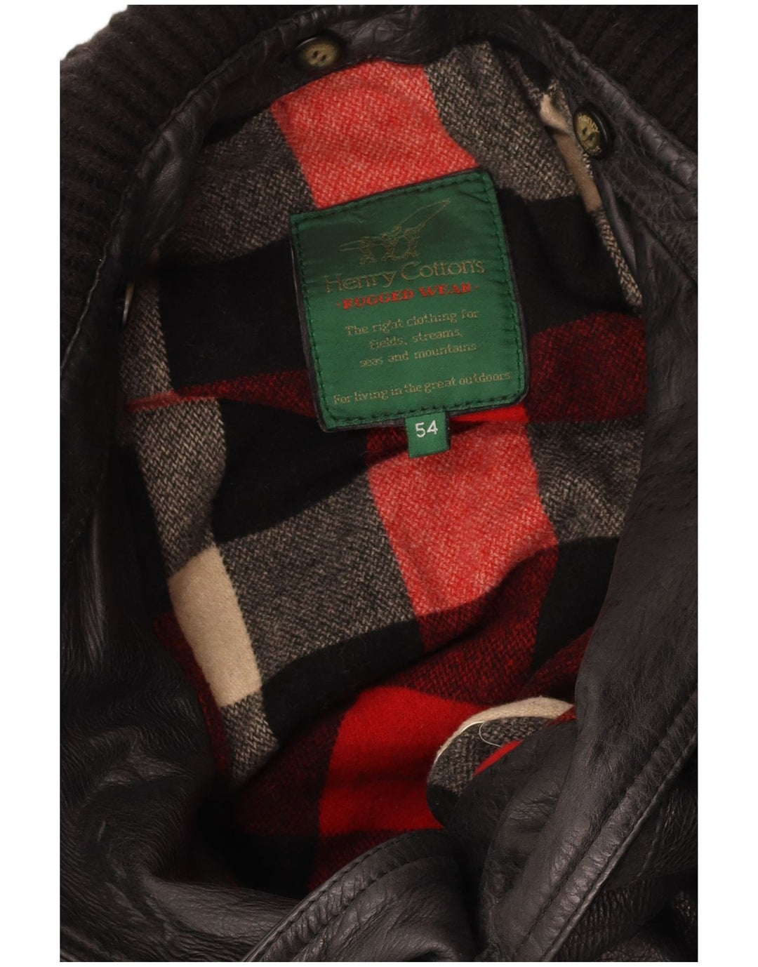 HENRY COTTONS Abrigo de cuero para hombre IT 54 2XL Negro