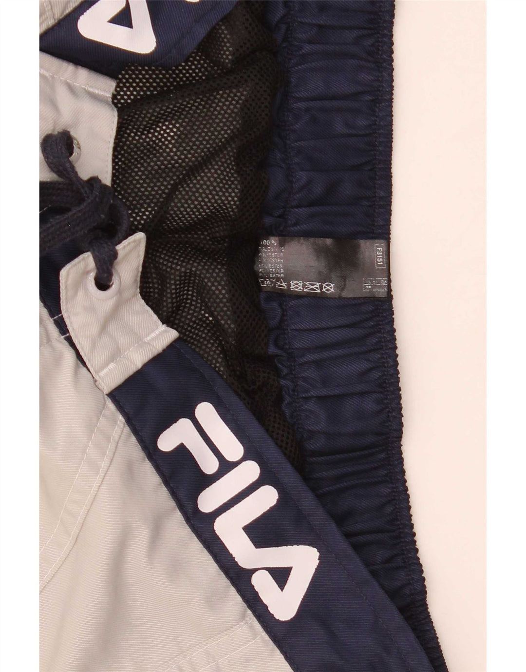 Fila Shorts De Baño Gráfico Para Hombre Poliéster Color Block Gris Medio