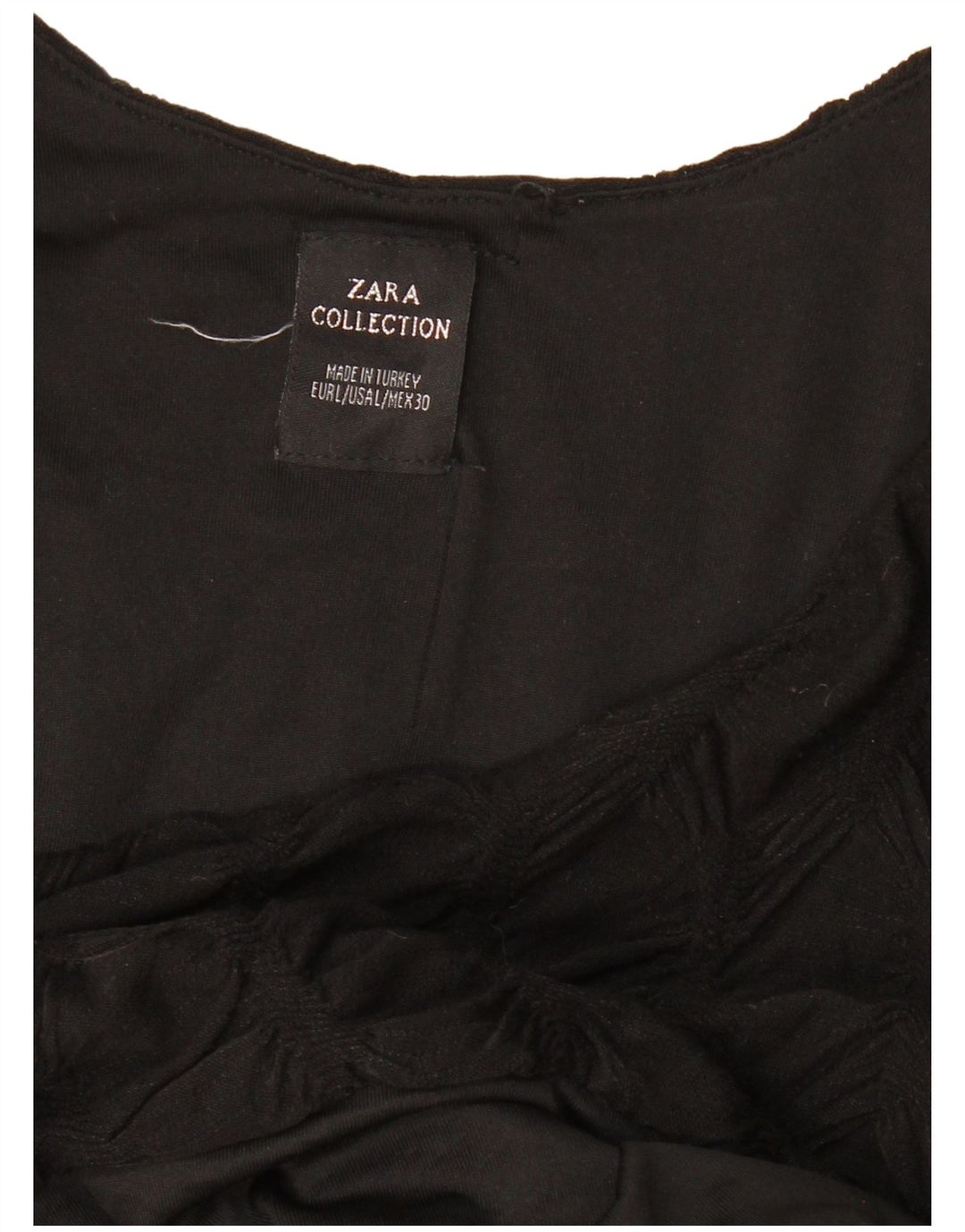 ZARA Vestido tubo de manga larga para mujer UK 44 Large Negro