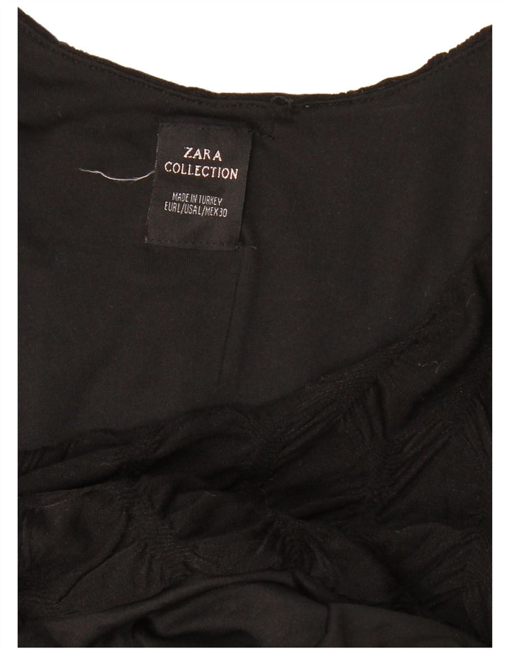 ZARA Vestido tubo de manga larga para mujer UK 44 Large Negro