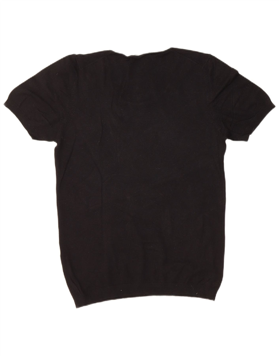 ZARA Hombre Jersey De Manga Corta Con Cuello Barco Medium Black