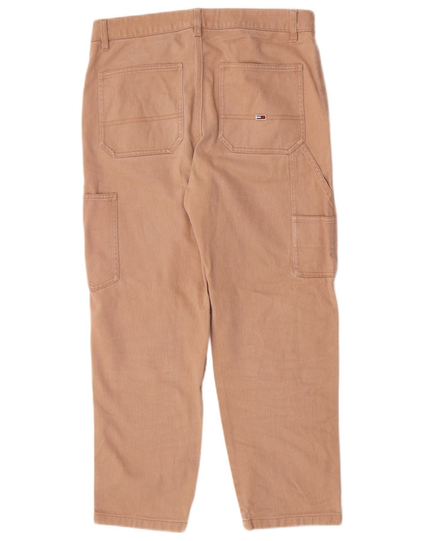 Tommy Hilfiger Pantalones Cortos Cargo Rectos Mujer W31 L25 Algodón Beige