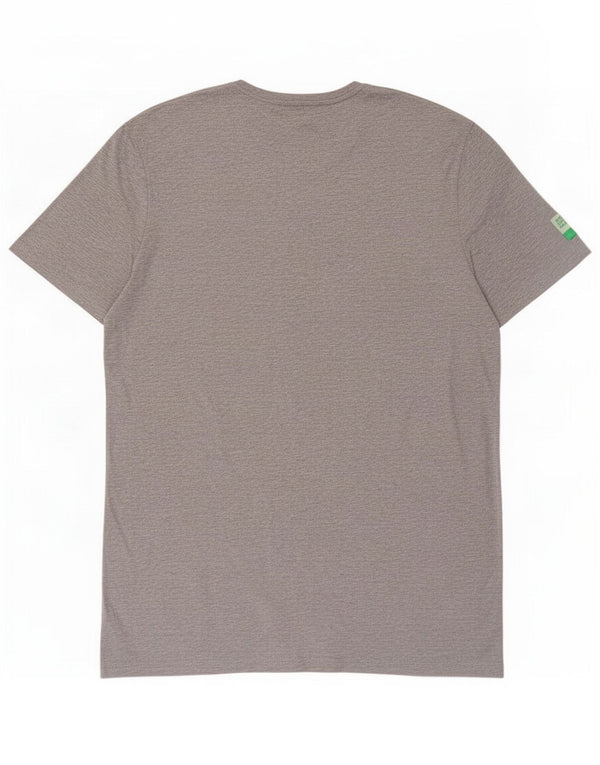 Benetton Hombre Camiseta Estampada Peanuts De Algodón Moteado Gris Medio