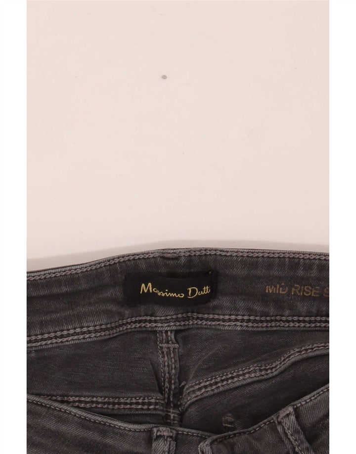 Massimo Dutti Vaqueros Pitillo De Talle Medio Mujer W24 L30 Gris