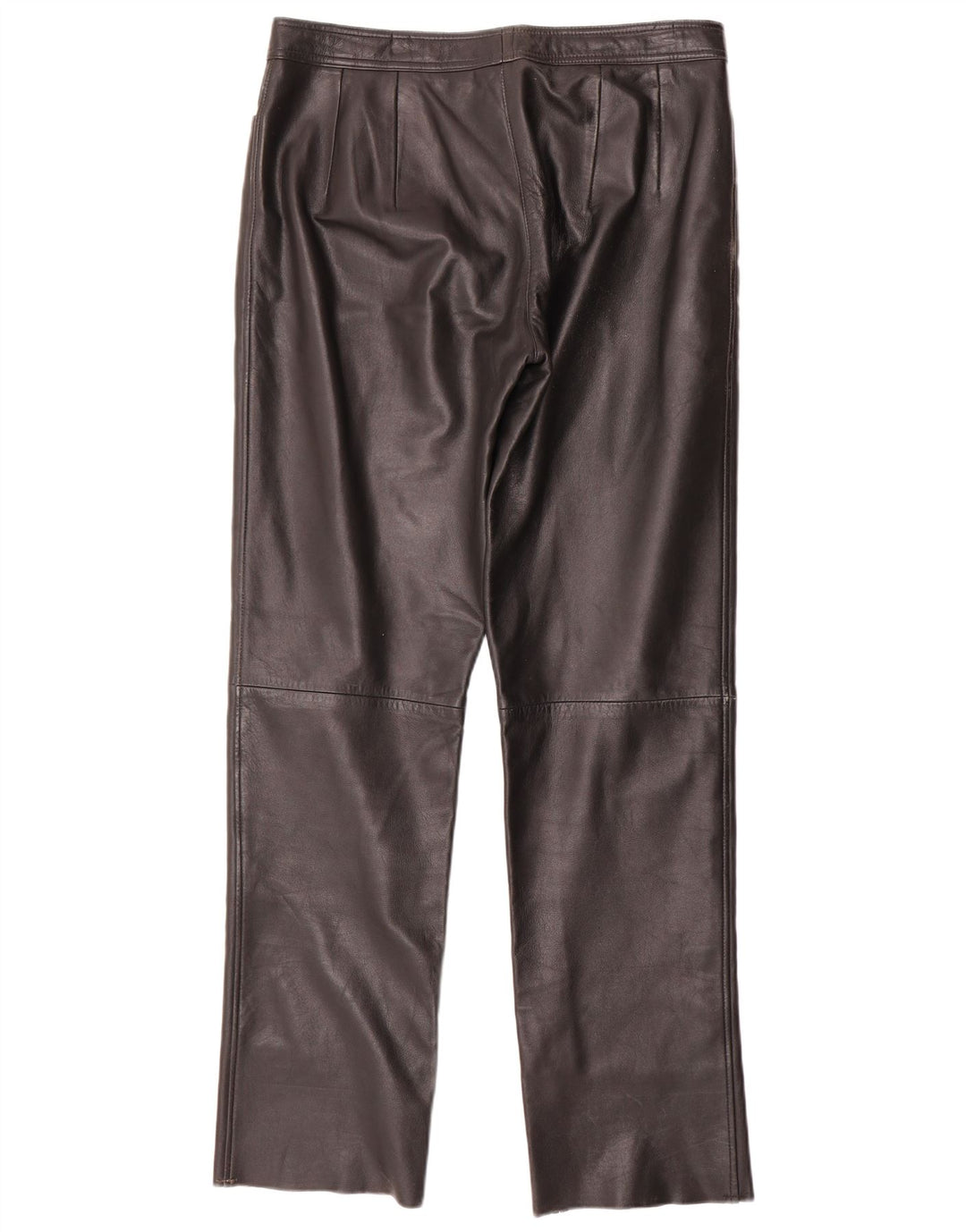Maddox Pantalones rectos de cuero para mujer IT 44 Medium W32 L32 Negro