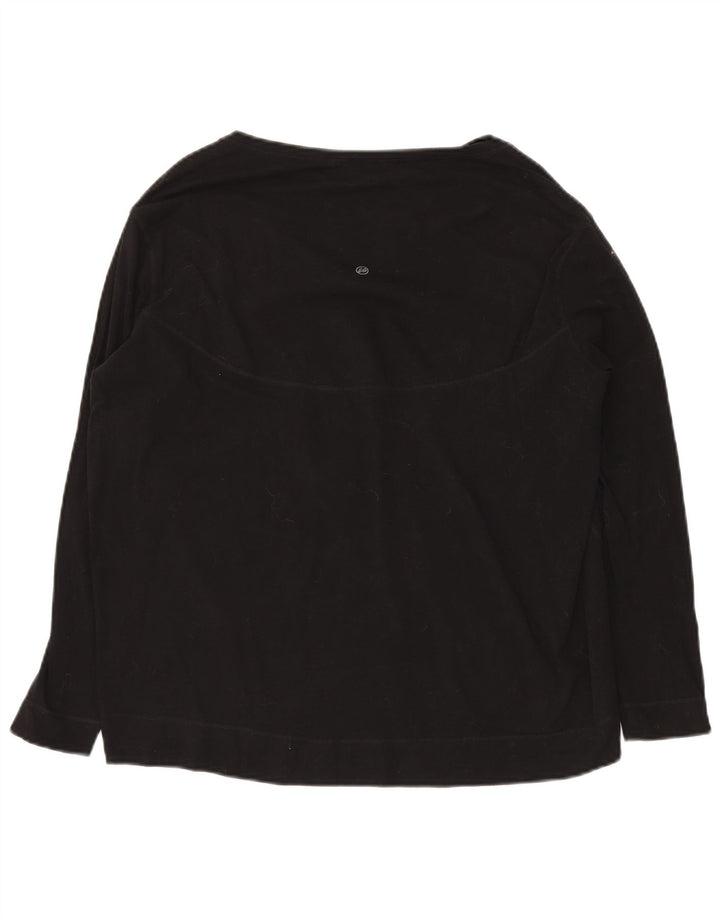 Eddie Bauer Top extragrande para mujer Manga larga UK 10 Small Algodón negro
