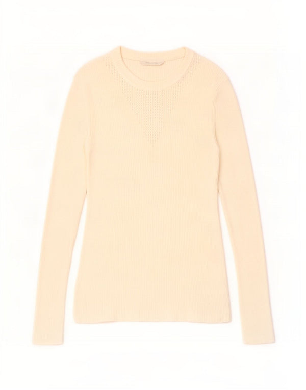 Hugo Boss Mujer Top Manga Larga UK 12 Medium Off White