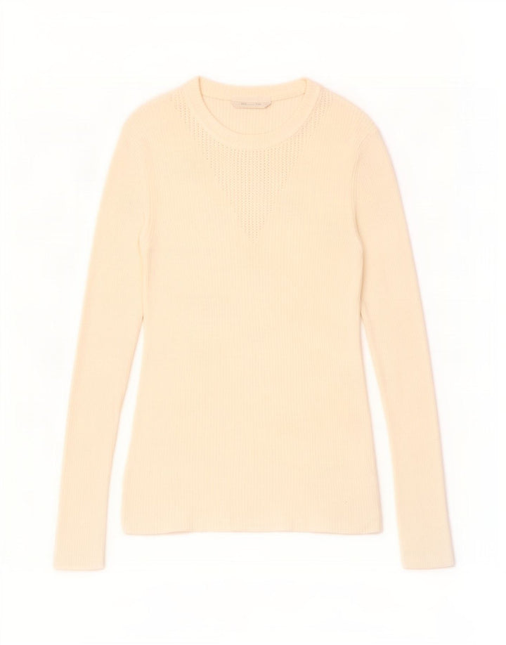 Hugo Boss Mujer Top Manga Larga UK 12 Medium Off White