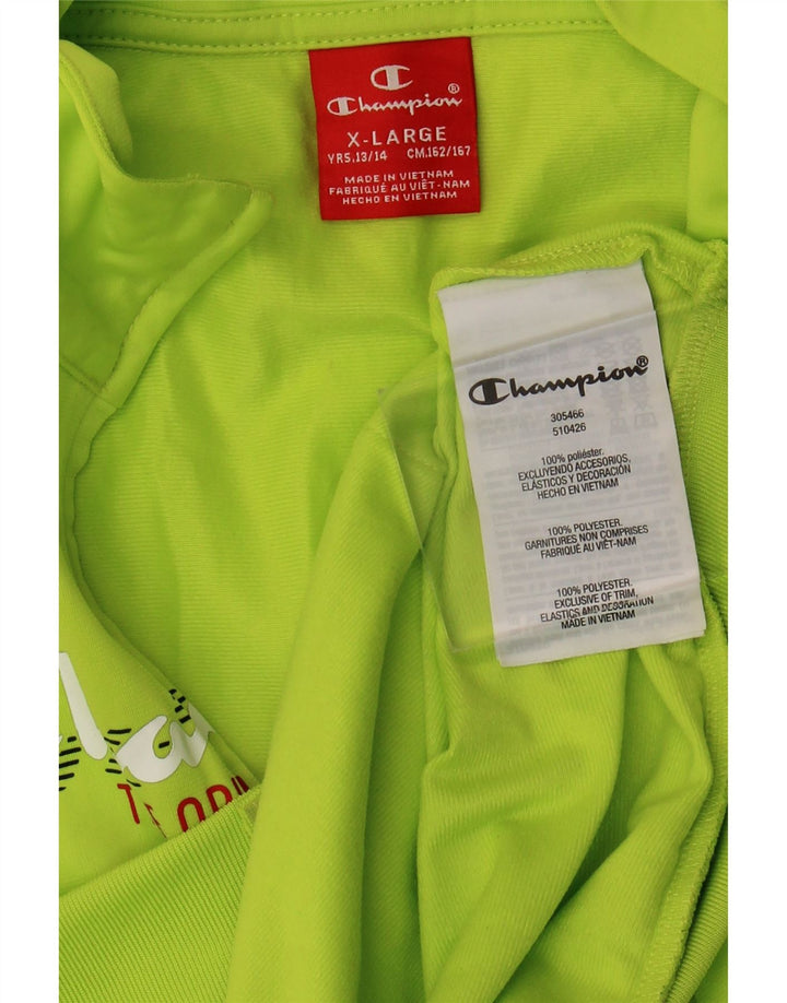 Champion Chaqueta de chándal gráfica para niños 13-14 años XL Poliéster verde