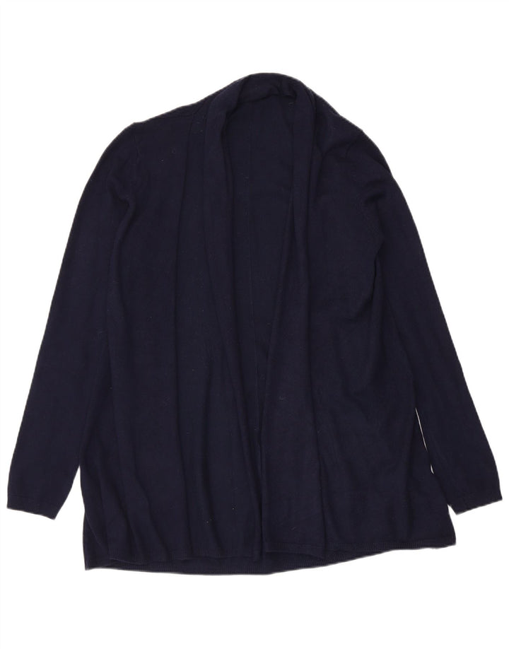 Zara Mujer Cárdigan Abierto Suéter UK 12 Medium Azul Marino
