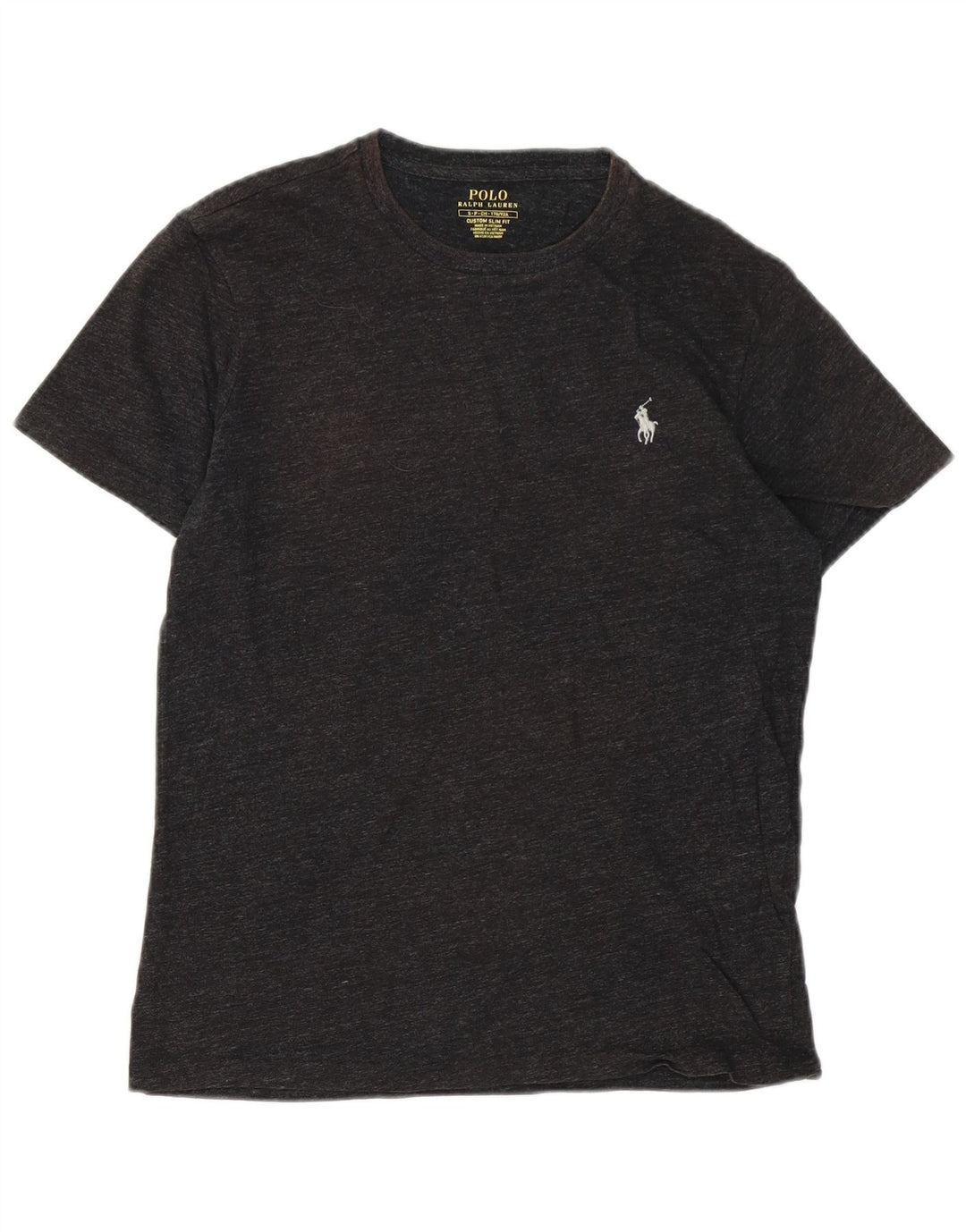 POLO RALPH LAUREN Camiseta ajustada personalizada para hombre Top pequeño gris moteado