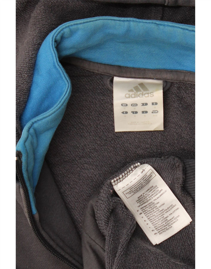 ADIDAS Sudadera con capucha y cremallera gráfica para hombre Algodón gris medio