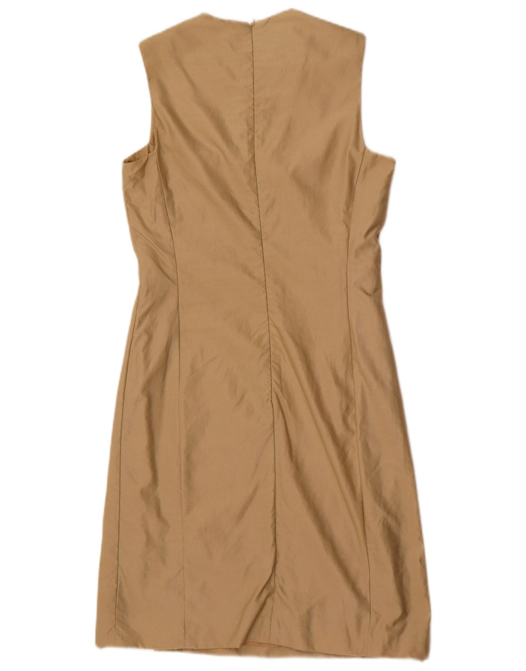 Trussardi Vestido Vaina Sin Mangas IT 40 Small Beige Poliamida