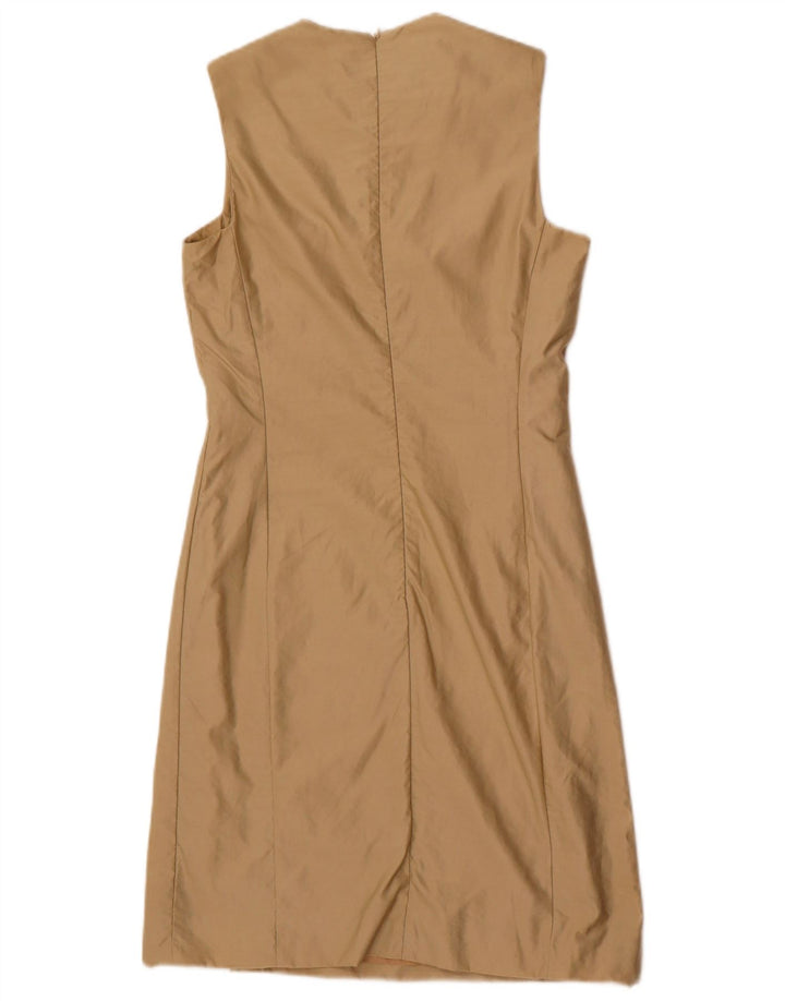 Trussardi Vestido Vaina Sin Mangas IT 40 Small Beige Poliamida