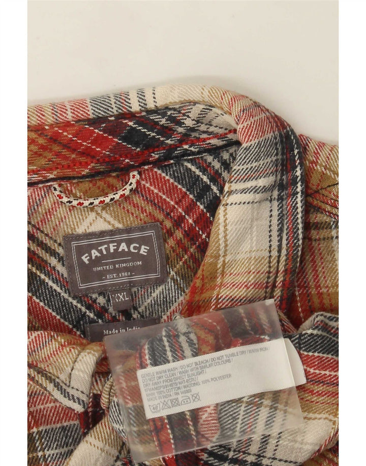 Camisa de franela para hombre Fat Face 2XL Algodón a cuadros multicolor