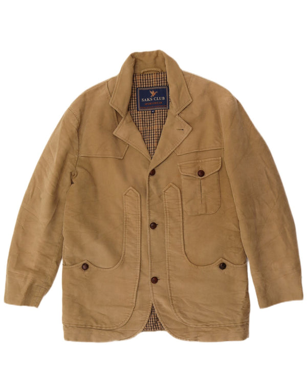 Saks Club Chaqueta tipo blazer de 3 botones para hombre IT 48 Beige mediano