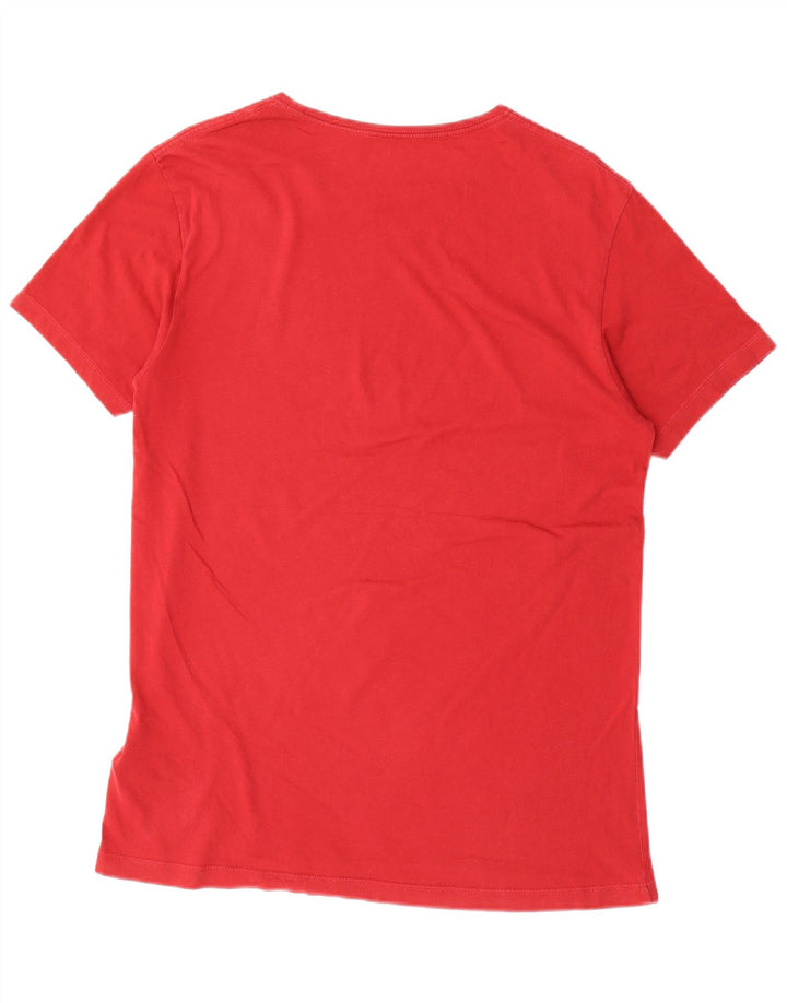 Timberland - Camiseta ajustada para hombre, color rojo medio, algodón