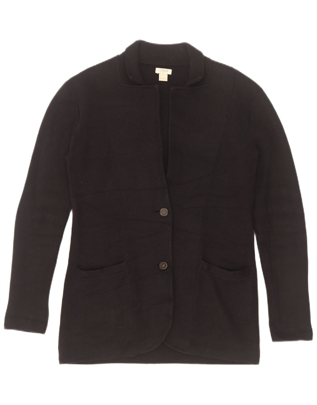 J. Crew Chaqueta tipo blazer de punto con 2 botones para mujer UK 6 XS Algodón negro