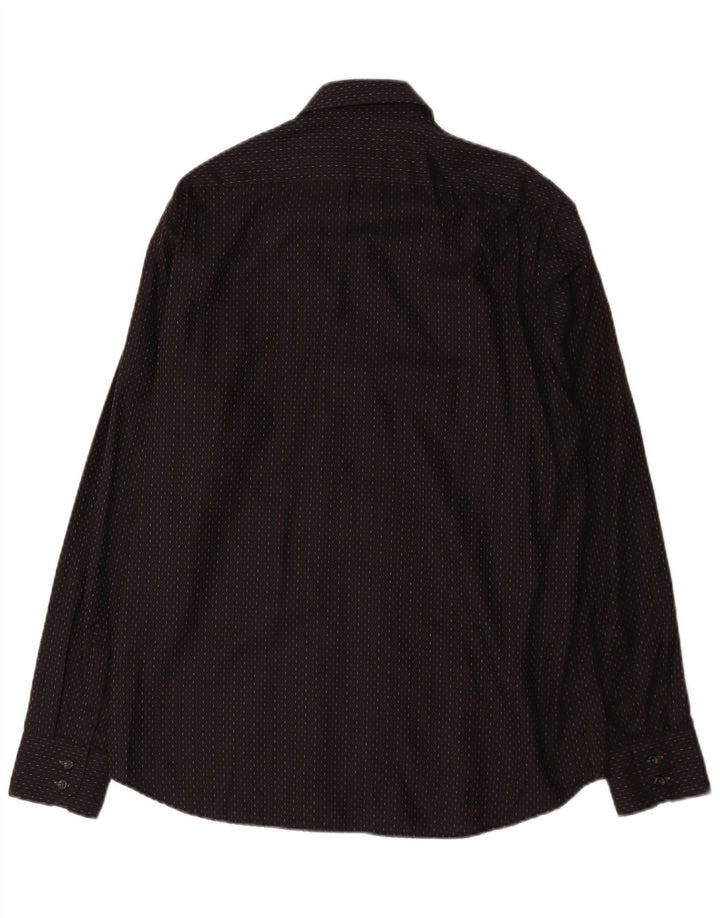 Hugo Boss Camisa Hombre Talla 41 15 Mediana Algodón Manchado Negro