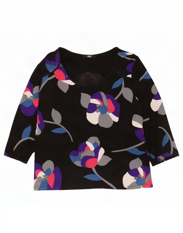 Marks & Spencer Top gráfico para mujer Manga 3/4 UK 46 Grande Negro Floral
