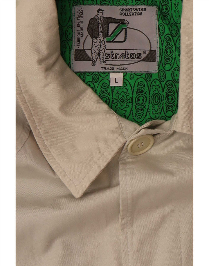 Abrigo Stratos para hombre Reino Unido 40 Grande Algodón beige