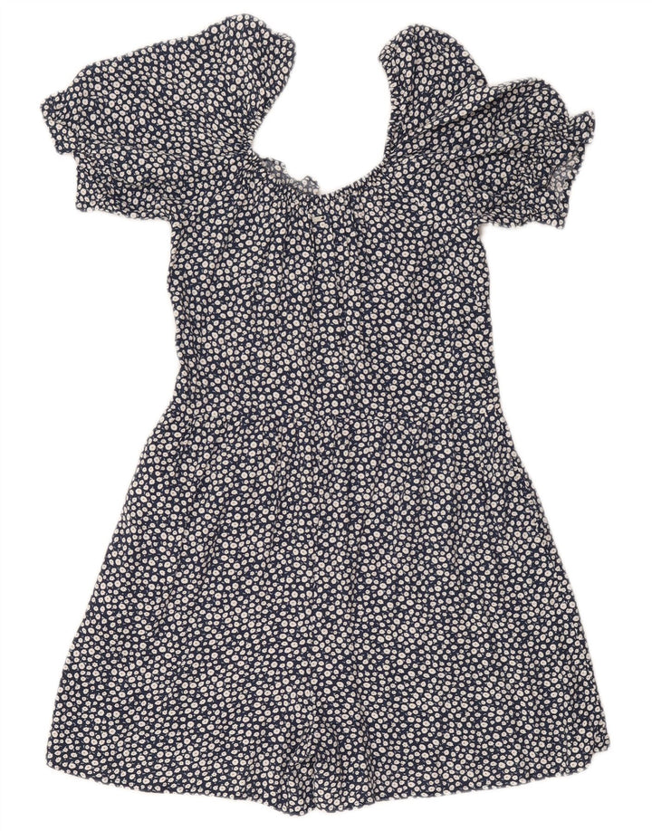 SUPERDRY Mono corto para mujer UK 8 Small Azul marino Floral Viscosa