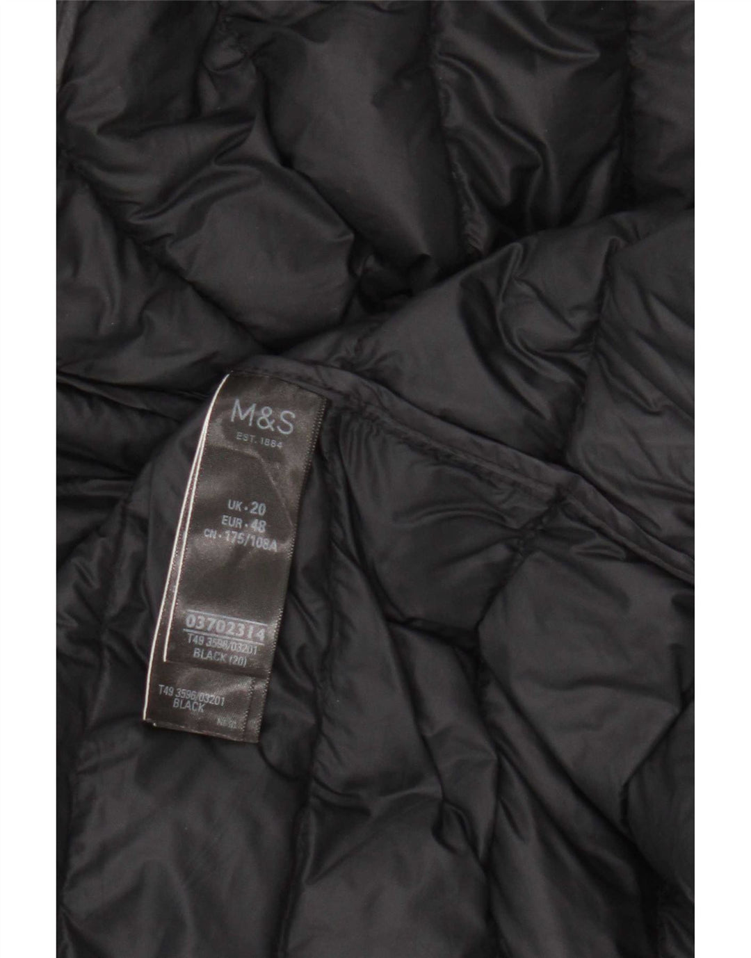 Marks & Spencer Chaleco acolchado para mujer UK 20 2XL Poliamida negra