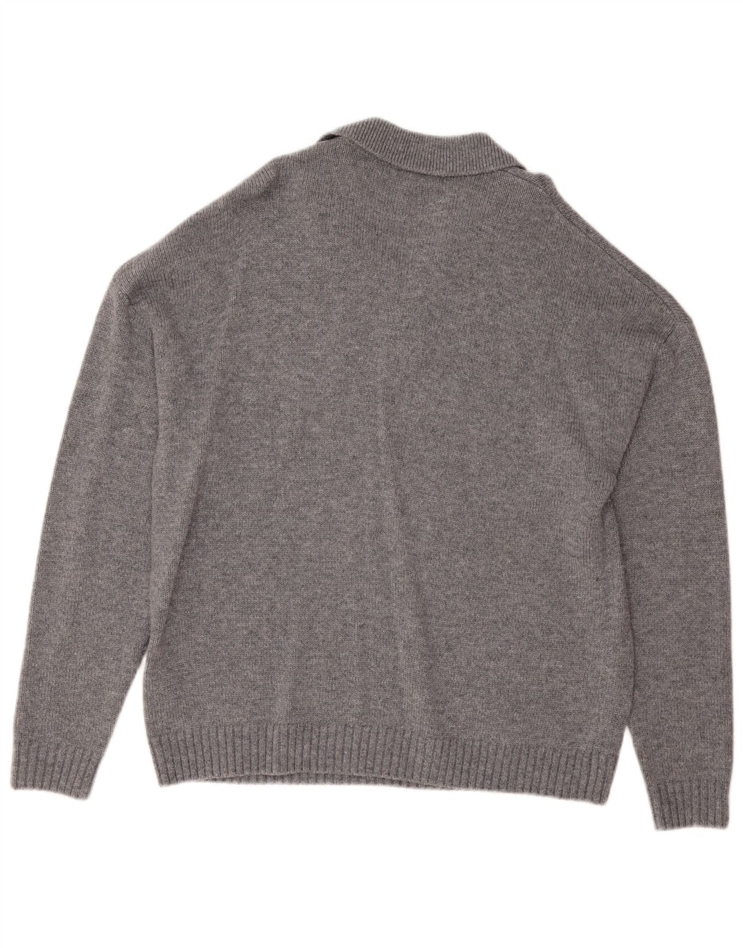 Jersey Reiss para hombre con cuello tipo polo de lana moteada gris grande