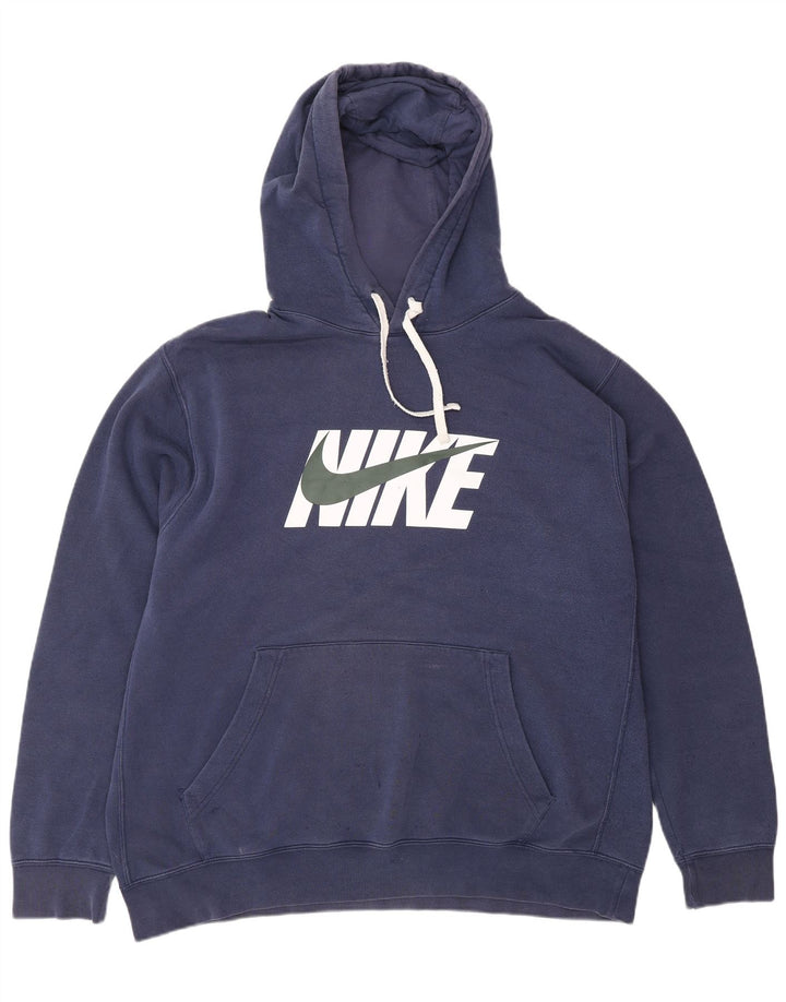 NIKE Hombre Loose Fit Graphic Sudadera con Capucha Jumper XL Azul Marino Algodón