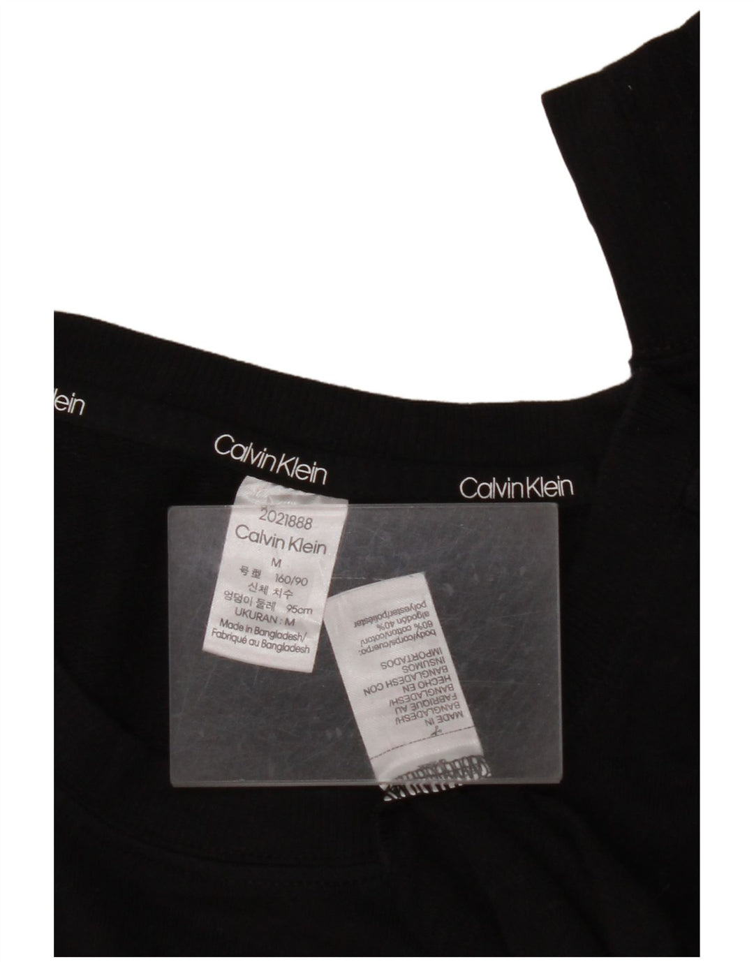 CALVIN KLEIN Sudadera gráfica para mujer Jersey UK 44 Mediano Algodón negro