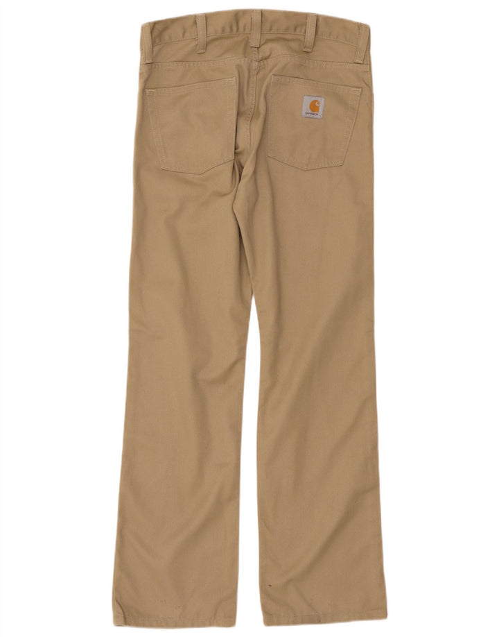 CARHARTT Pantalones casuales con corte de bota para hombre W32 L34 Poliéster beige
