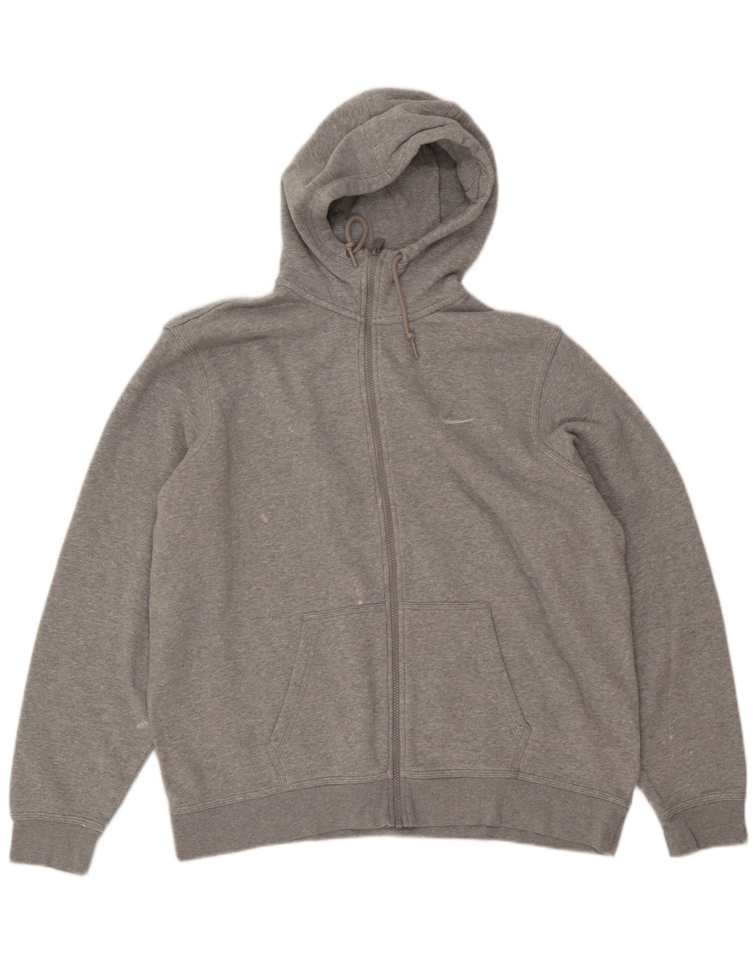 NIKE Sudadera con capucha y cremallera para hombre, talla 2XL, algodón gris